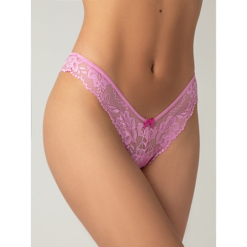 V-cut Brazilian Σλιπ Δαντέλα - Rose pink (008391-Rose pink)
