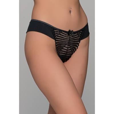Brazilian Slip με Δαντέλα – Μαύρο (008485-Μαύρο)