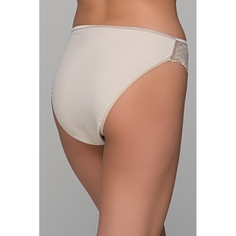 High Leg Σλιπ Ύφασμα Ριπ με Δαντέλα - Μπεζ (008498-Μπεζ) High Leg Σλιπ Ύφασμα Ριπ με Δαντέλα - Μπεζ (008498-Μπεζ)