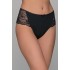Ψηλόμεσο Σλιπ Μπικίνι  Ύφασμα Ριπ και Δαντέλα - Μπεζ (008499-Μαύρο)