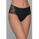 Ψηλόμεσο Σλιπ Μπικίνι  Ύφασμα Ριπ και Δαντέλα - Μπεζ (008499-Μαύρο)