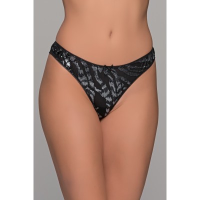 Brazilian Σλιπ Τούλι και Βελούδο Ασημοτυπία – Μαύρο-ασημί (008514-Μαύρο-ασημί)