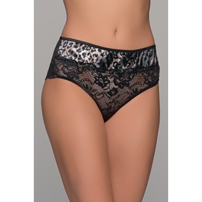 Ψηλόμεσο Σλίπ Δαντέλα και Βελούδο – Animal print (008524-Animal print)