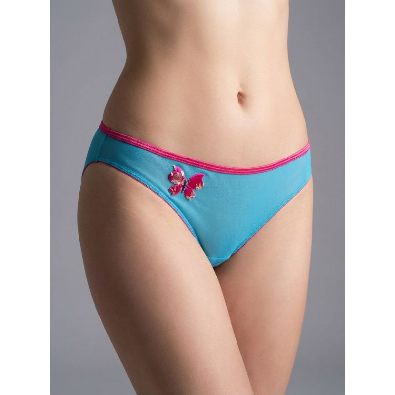 Διάφανο Σλιπ Μπραζίλ με Πεταλουδίτσα - Τυρκουάζ (008544-Τυρκουάζ)