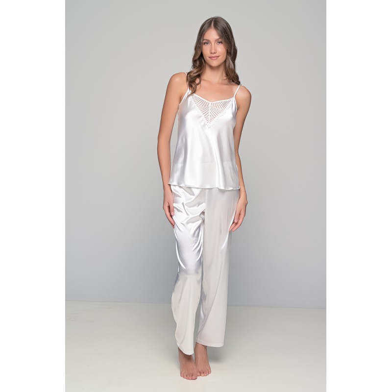 Νυφική Σατεν Πιτζάμα Τιραντάκι -Ιβουάρ (009179-Ιβουάρ)