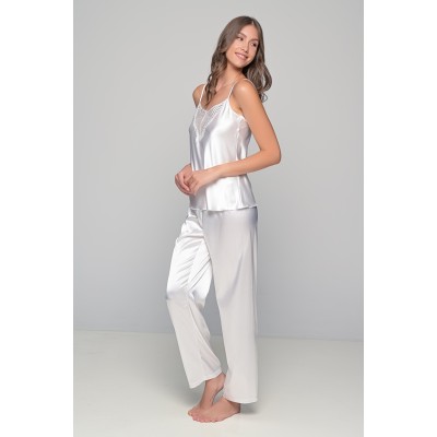 Νυφική Σατεν Πιτζάμα Τιραντάκι -Ιβουάρ (009179-Ιβουάρ)