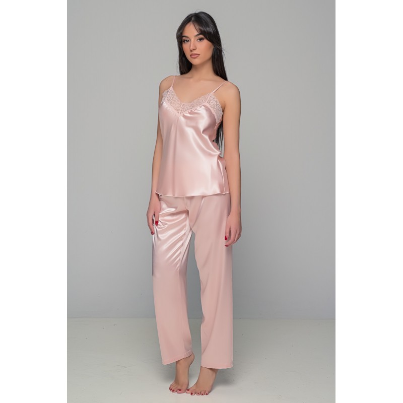 Σατέν Πιτζάμα Τιραντάκι - Σομόν (009185-Σομόν)