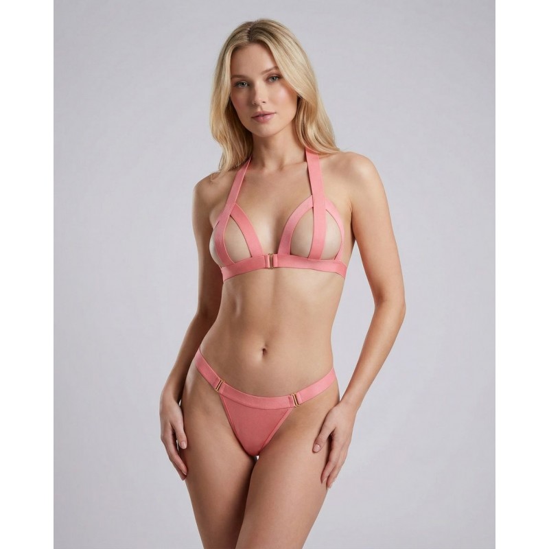 Sexy Σετ Εσωρούχων με Φαρδιά Λάστιχα - Κοραλί (009201-Κοραλί)