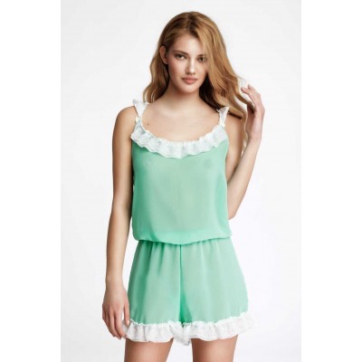 Διάφανο Babydoll με Βολάν - Βεραμάν (004148-Βεραμάν-Ιβουάρ)