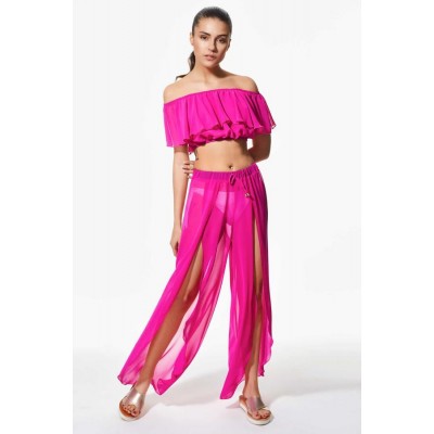 Crop Top Μουσελίνα - Φούξια (040118-Φούξια)