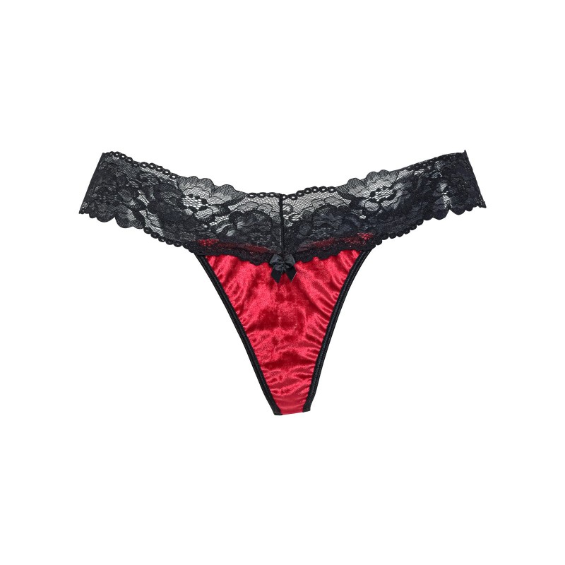 Plus Size String Βελούδο με Δαντέλα - Ρουμπινί (007681-Ρουμπινί) Plus Size String Βελούδο με Δαντέλα - Ρουμπινί (007681-Ρουμπινί)