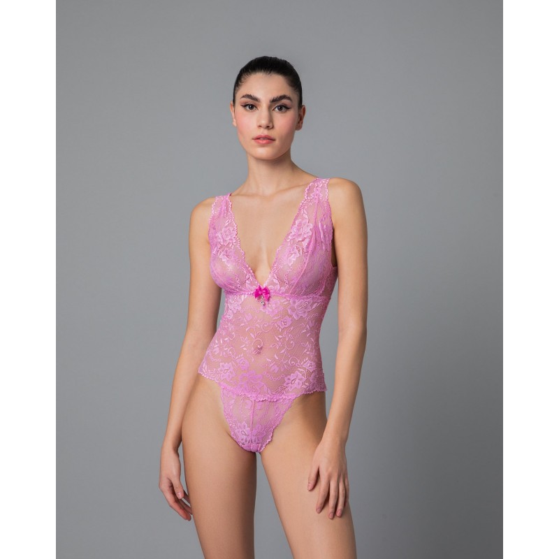 Δαντελένιο Κορμάκι - Rose pink (002468-Rose Pink) Δαντελένιο Κορμάκι - Rose pink (002468-Rose Pink)