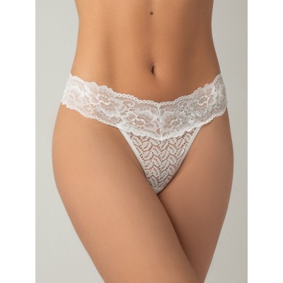 Νυφικό String Δαντέλα με Στάμπα Bride - Ιβουάρ (007662-Ιβουάρ)