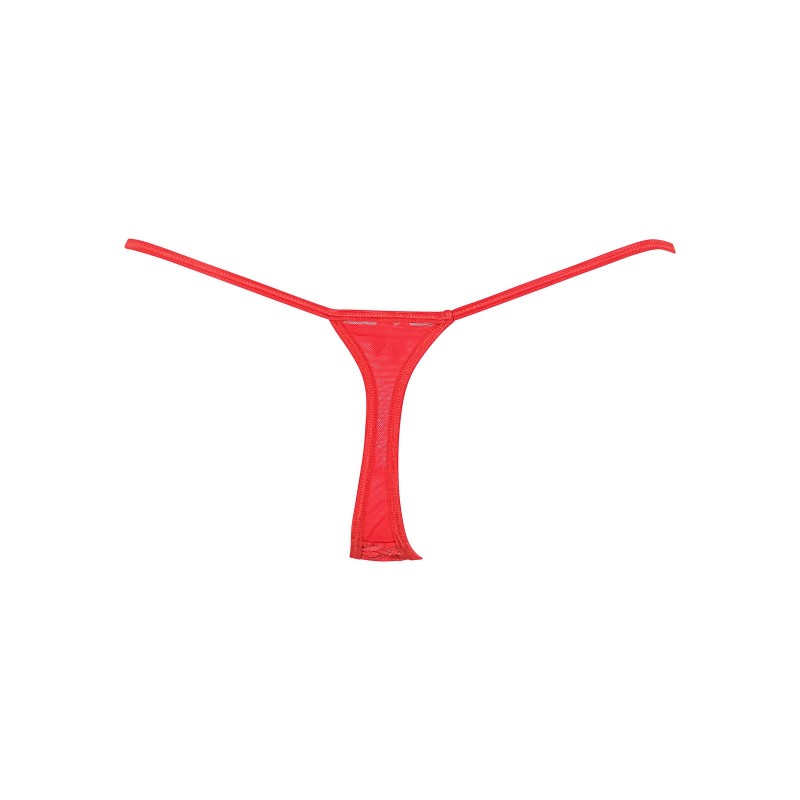 Tanga String Δαντέλα με Χρυσοκλωστή - Κόκκινο (007678-Κόκκινο)