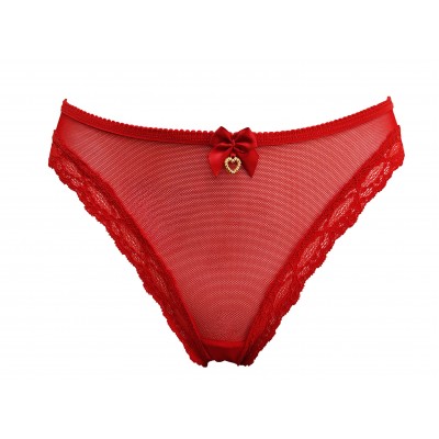 Γυναικείο Εσώρουχο Bikini Τούλι και Δαντέλα (V25-930-Κόκκινο)