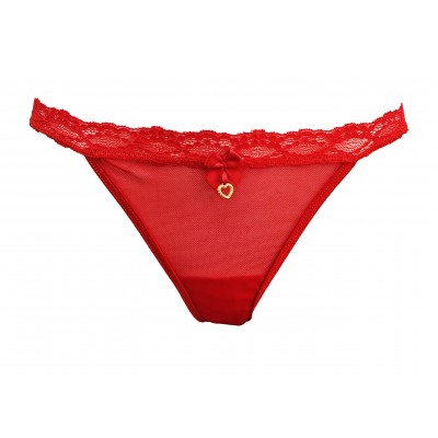 Γυναικείο Εσώρουχο Tanga String Τούλι και Δαντέλα (V25-932-Κόκκινο)