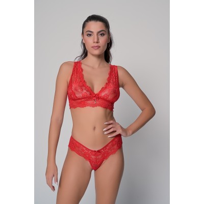 Σετ Δαντελωτά Εσώρουχα - Κόκκινο (Set9188-Κόκκινο)