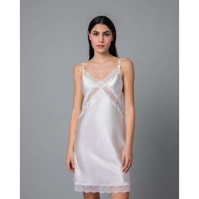 Νυφικό Σατέν Νυχτικό Δώρο το String - Ιβουάρ (003415-Ιβουάρ)