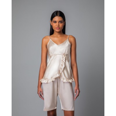 σατέν Babydoll βερμούδα-χρυσαφί (004186-Χρυσαφί)