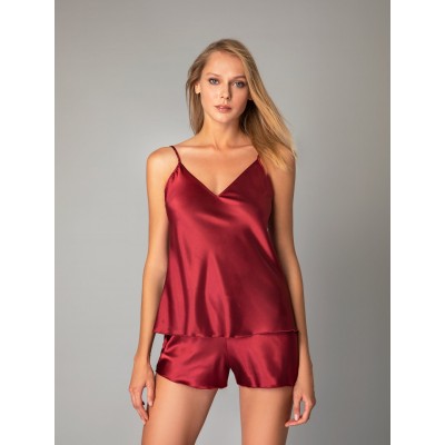 Σατέν Babydoll με Σόρτς - Μπορντό (004176-Μπορντό)